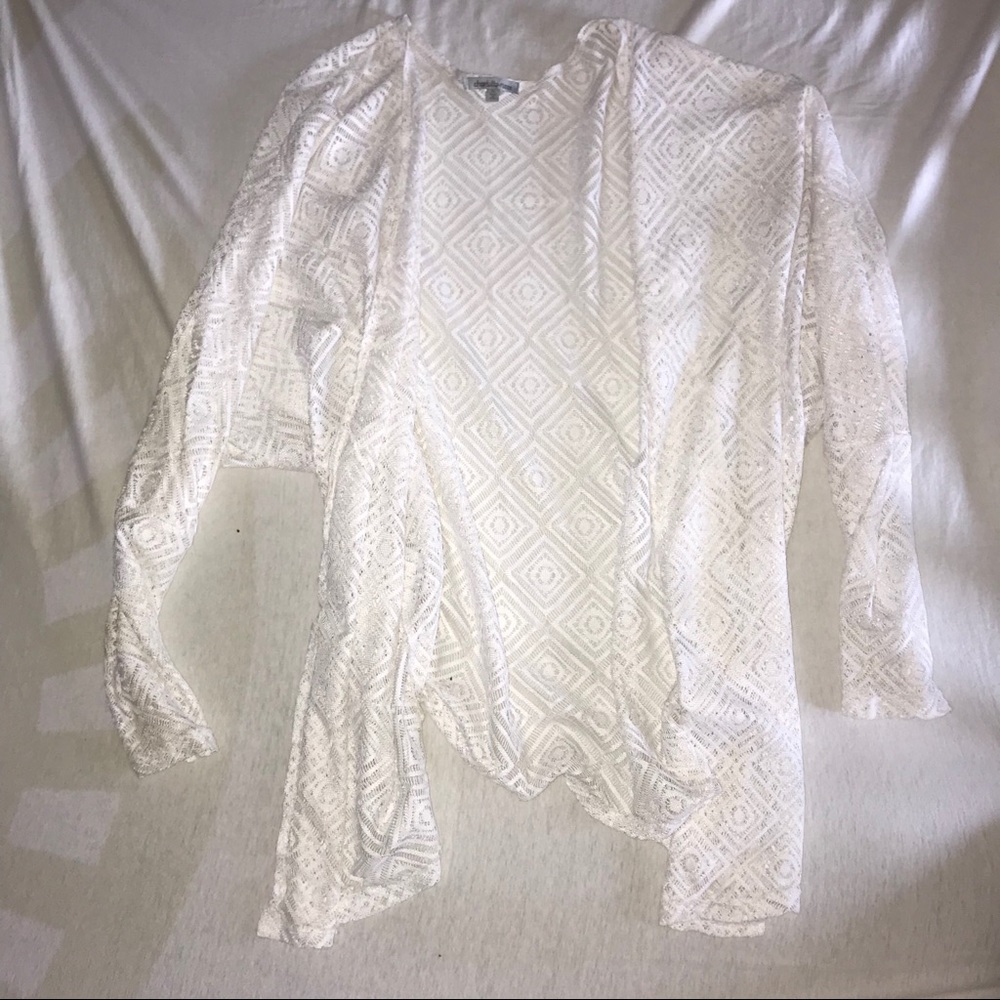 white charlotte russe lace cardigan